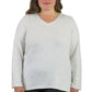 V-Neck Comfort Collection Long Sleeve Top - Plus Size - La Cera