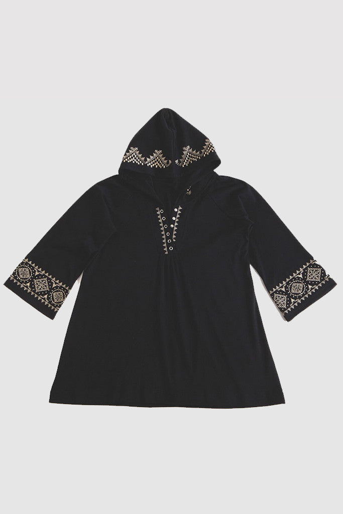 La Cera Embroidered Hooded Tunic - La Cera - 5