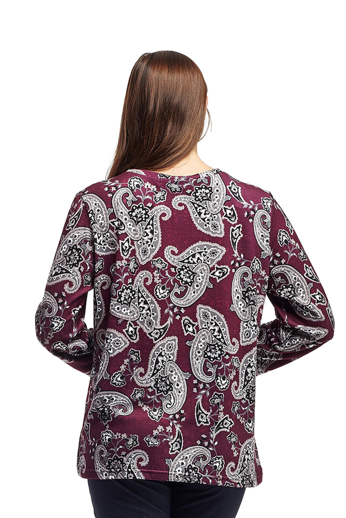 La Cera Paisley Pullover Top - La Cera