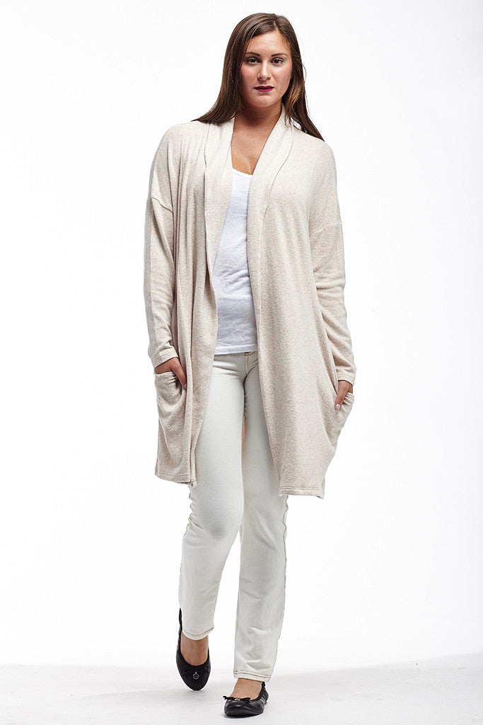 La Cera Shawl Collar Long Cardigan - La Cera - 2