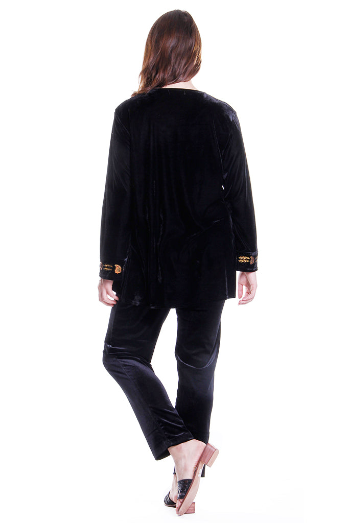 Gold Leaf Velour Top - La Cera