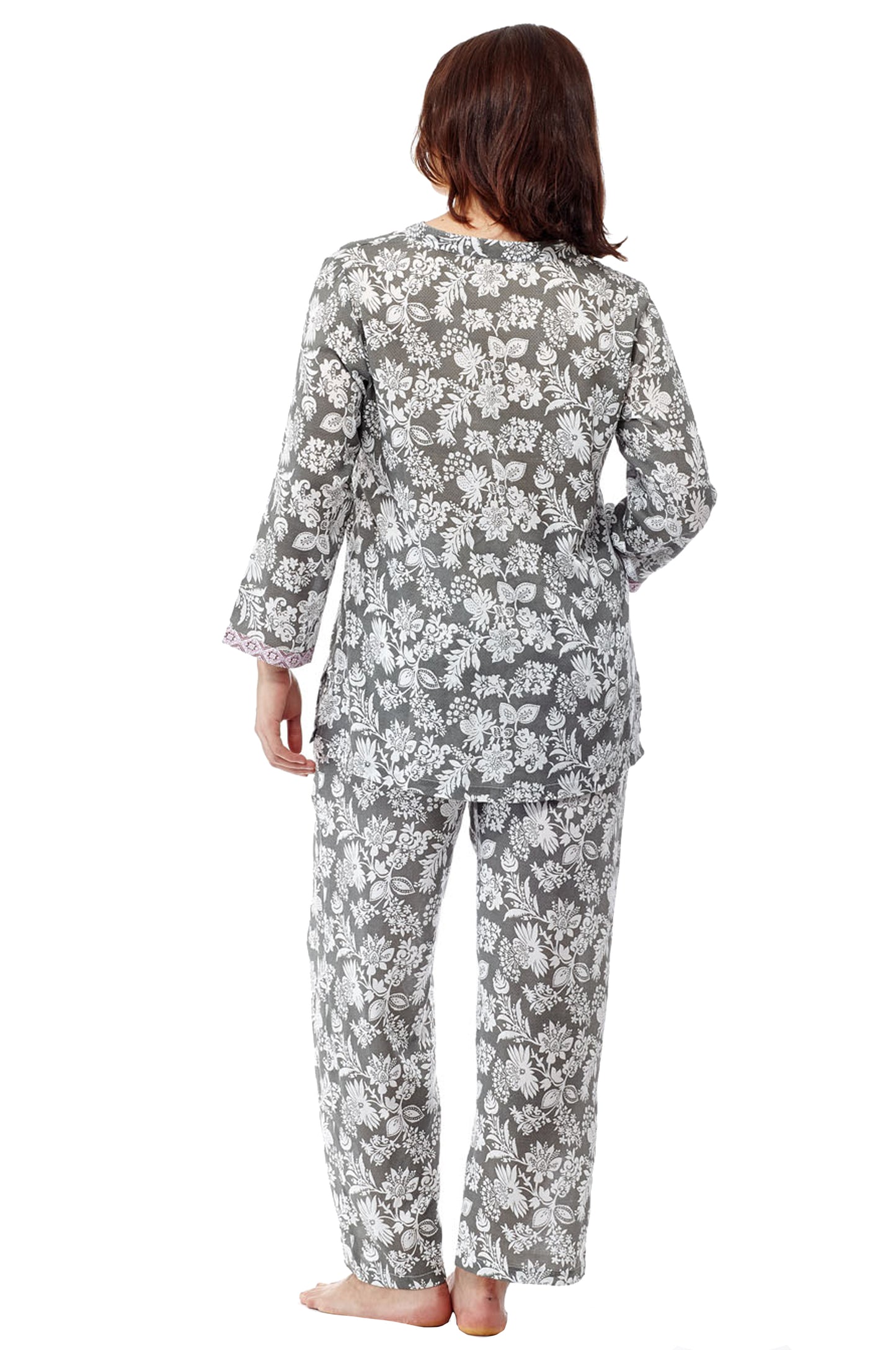Rayon Sage Floral Plus Size Pajamas - La Cera
