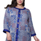 Plus Size La Cera Blue Patchwork Top