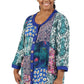 Top de patchwork multicolor azul La Cera talla grande