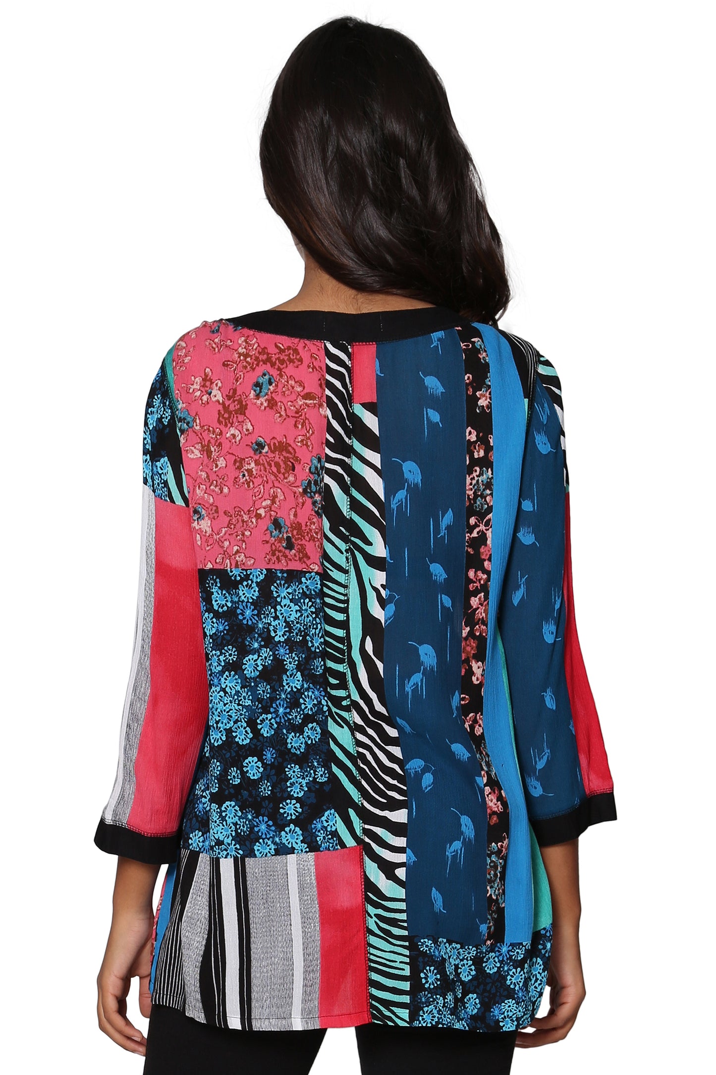 Top de patchwork negro La Cera