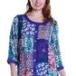 La Cera Blue Multi Patchwork Top - La Cera