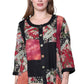 Top patchwork negro y rojo La Cera