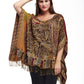 La Cera Shawl Paisley Printed Poncho - La Cera