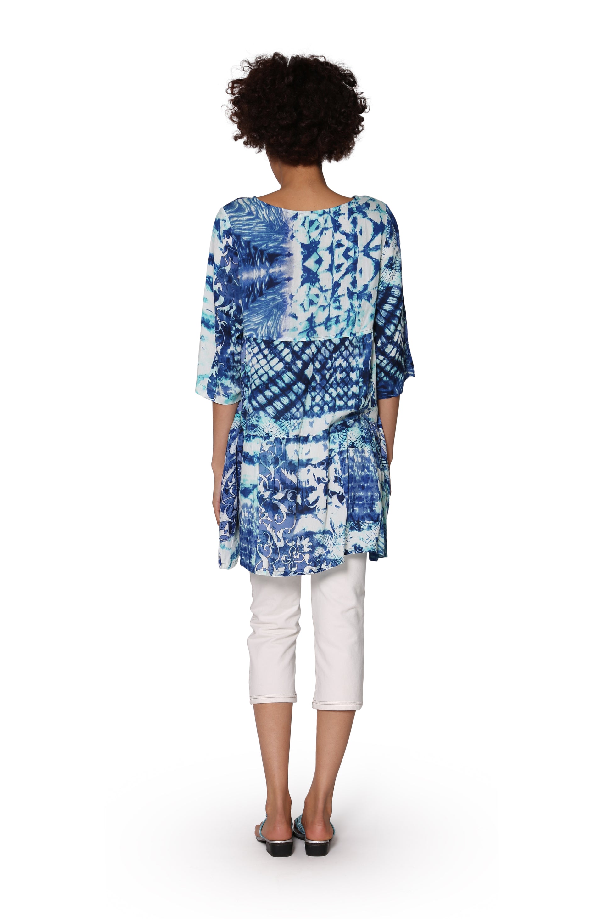 Tiered Batik Print Swing Top - La Cera