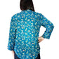 Pleat Front Printed Rayon Top - La Cera