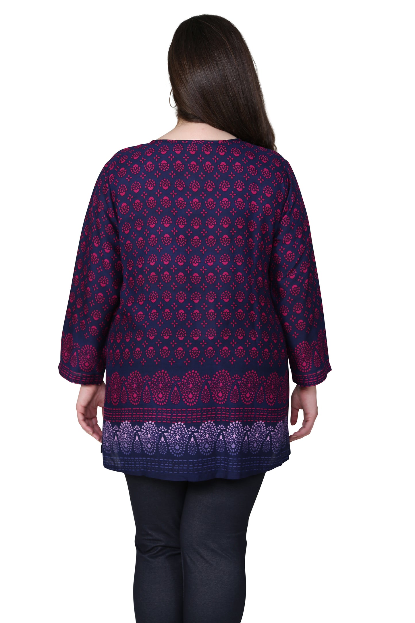 Túnica con estampado de rayón de talla grande