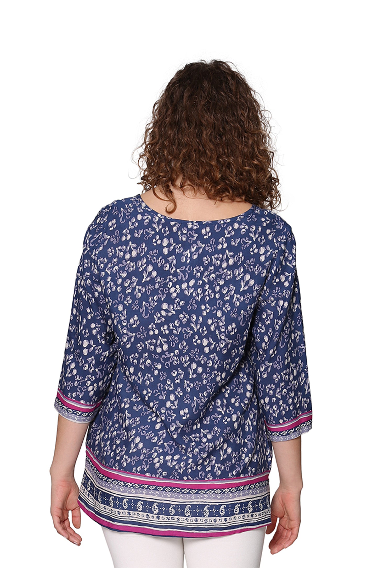 Túnica con estampado de rayón