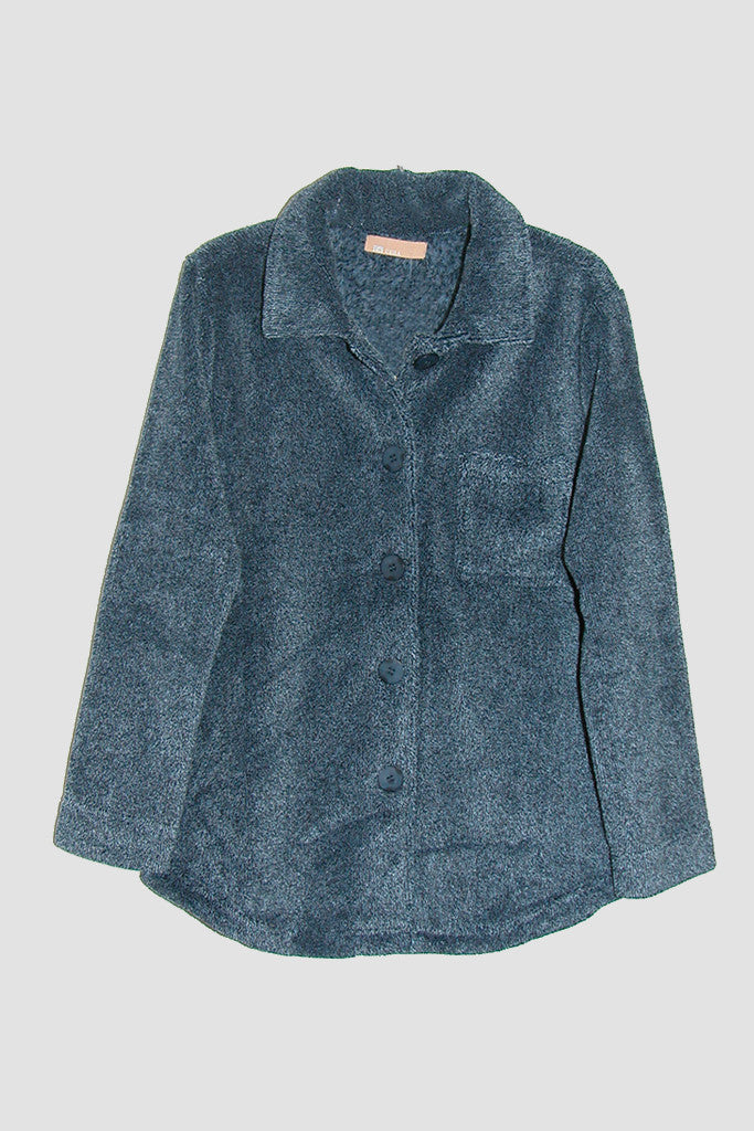 La Cera Plush Heather Fleece Bed Jacket - La Cera - 3