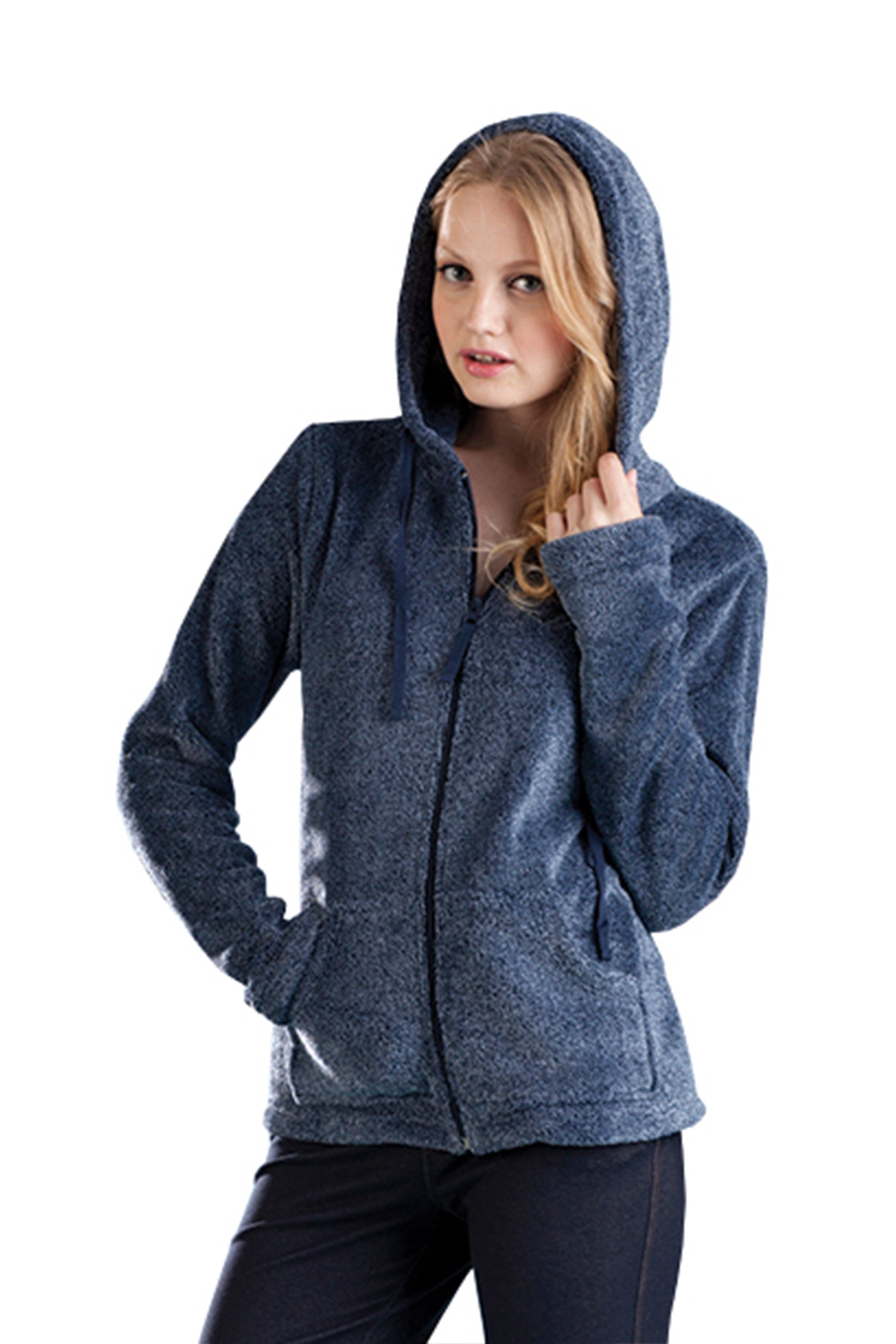 La Cera Plush Hooded Fleece Jacket - La Cera