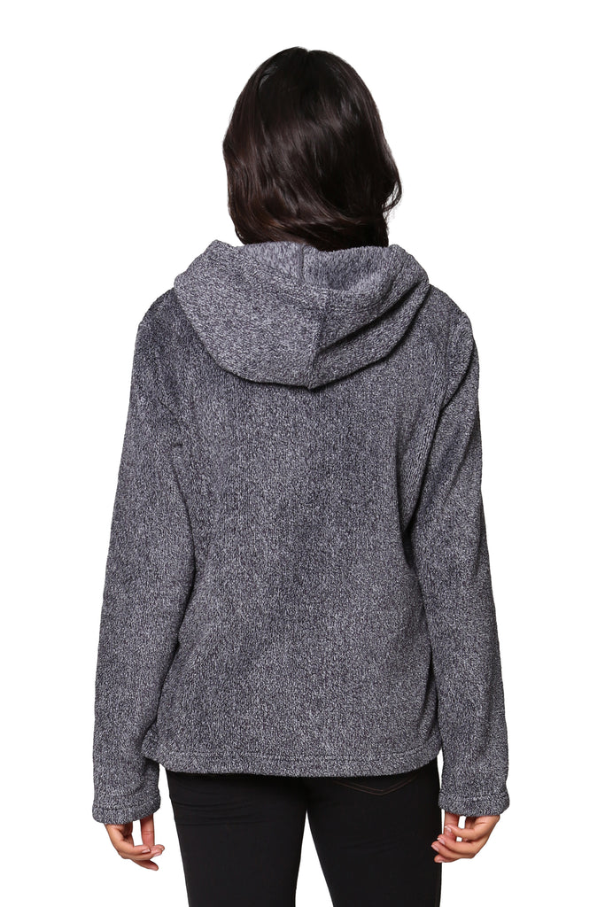 La Cera Plush Hooded Fleece Jacket - La Cera