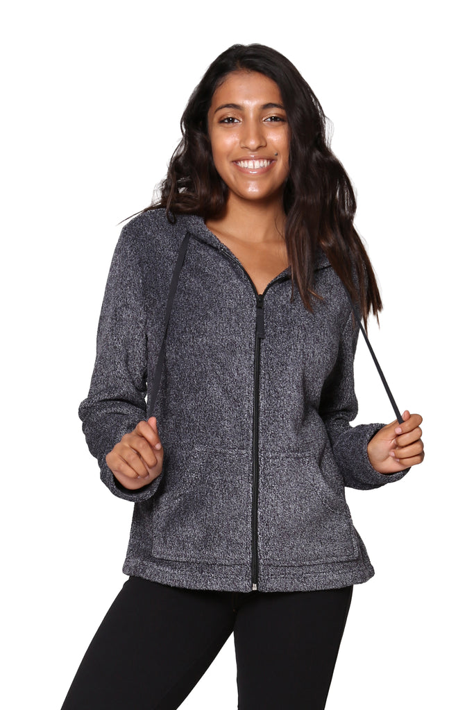 La Cera Plush Hooded Fleece Jacket - La Cera