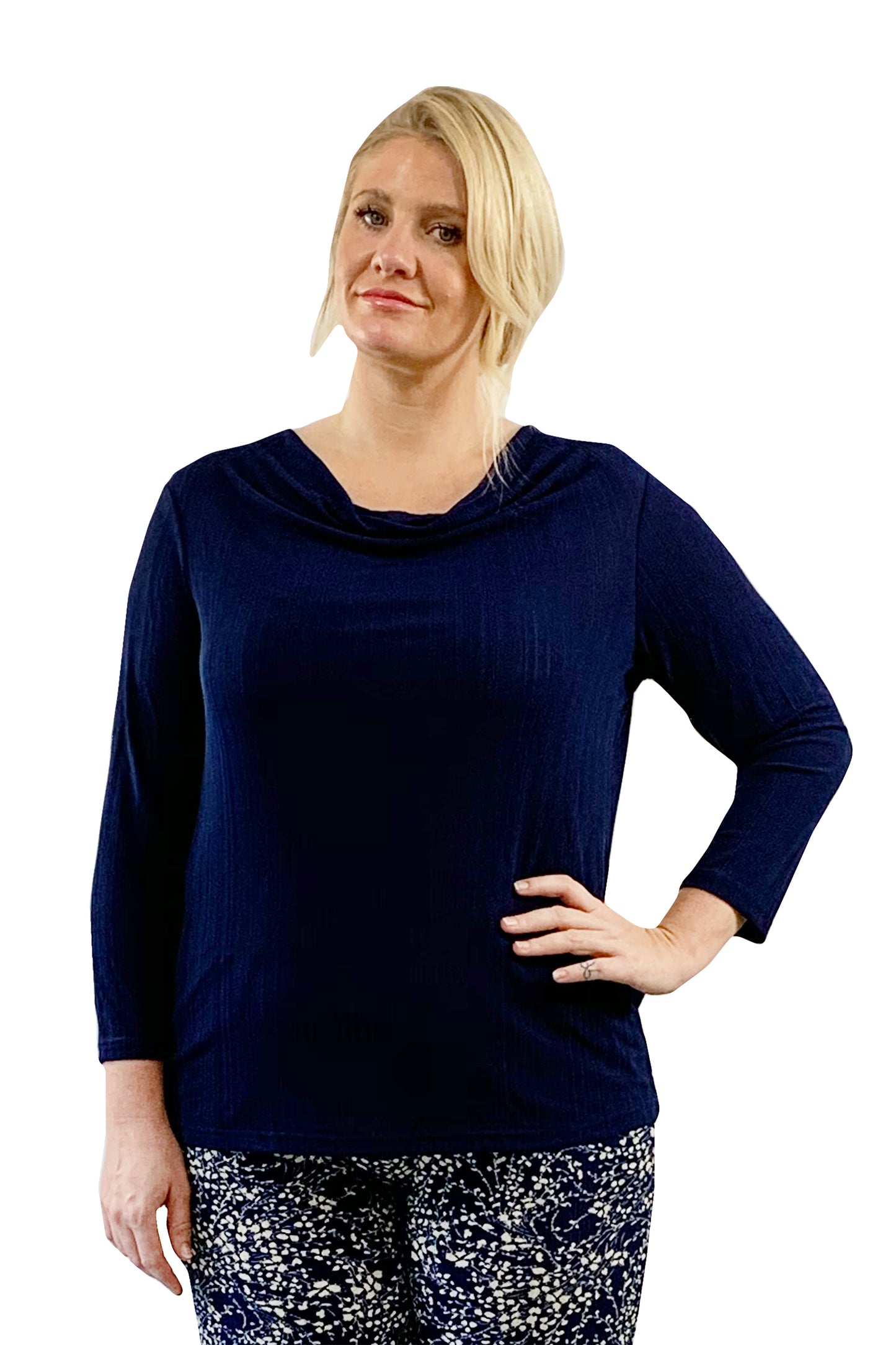 Top liso con cuello vuelto La Cera de talla grande