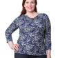 Top con cuello vuelto floral La Cera Lucerne de talla grande