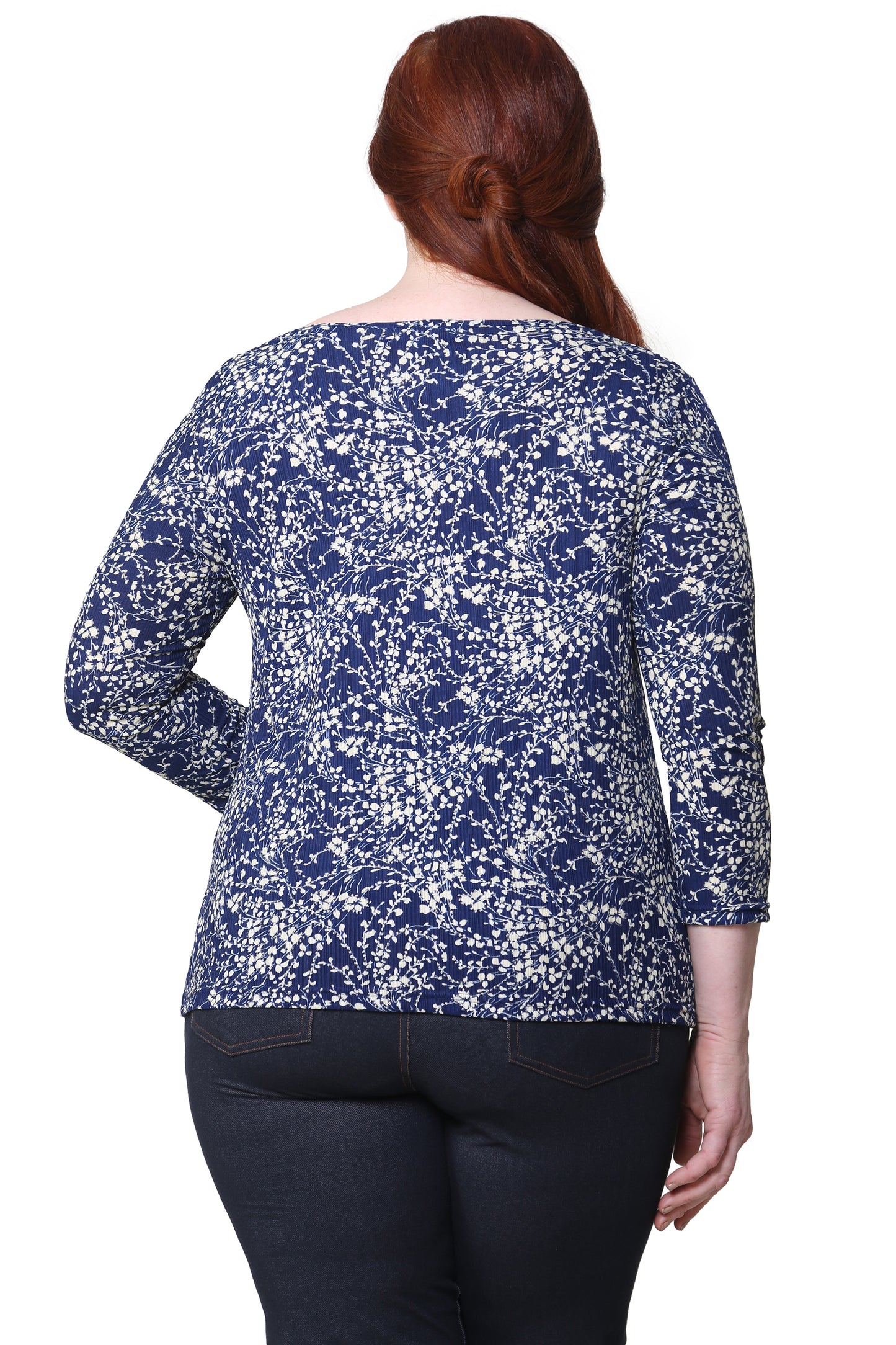 Top con cuello vuelto floral La Cera Lucerne de talla grande