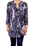 La Cera Pleat Front Animal Printed Tunic - La Cera