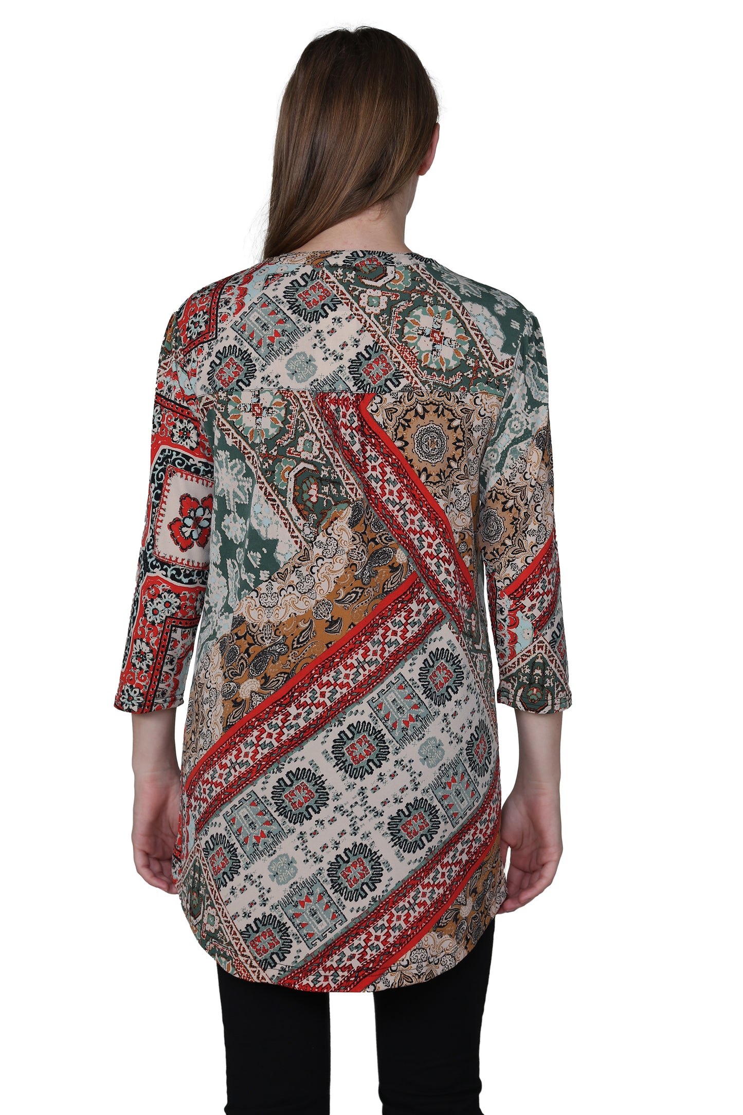 La Cera Persian Paisley Print Tunic - La Cera