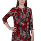 La Cera Midnight Roses Print Tunic - La Cera