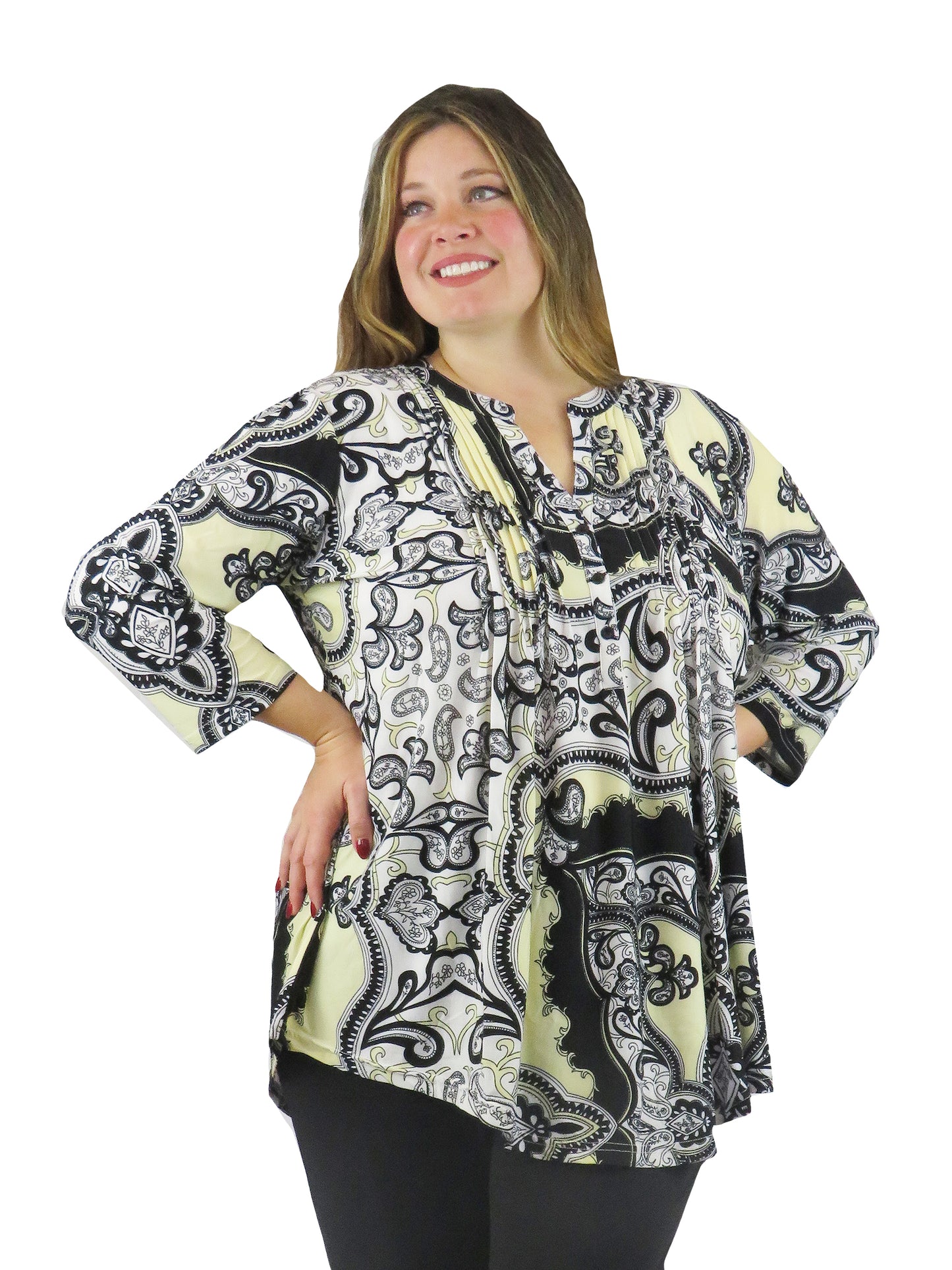 Túnica con estampado de cachemira La Cera Park talla grande