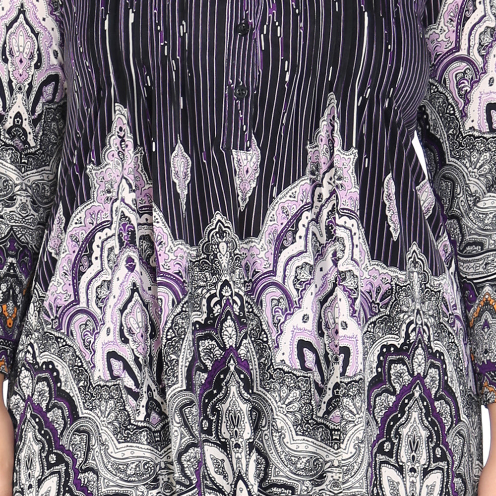 Túnica con estampado de cachemira La Cera Empire talla grande