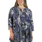 La Cera Pleat Front Animal Printed Tunic - Plus Size - La Cera
