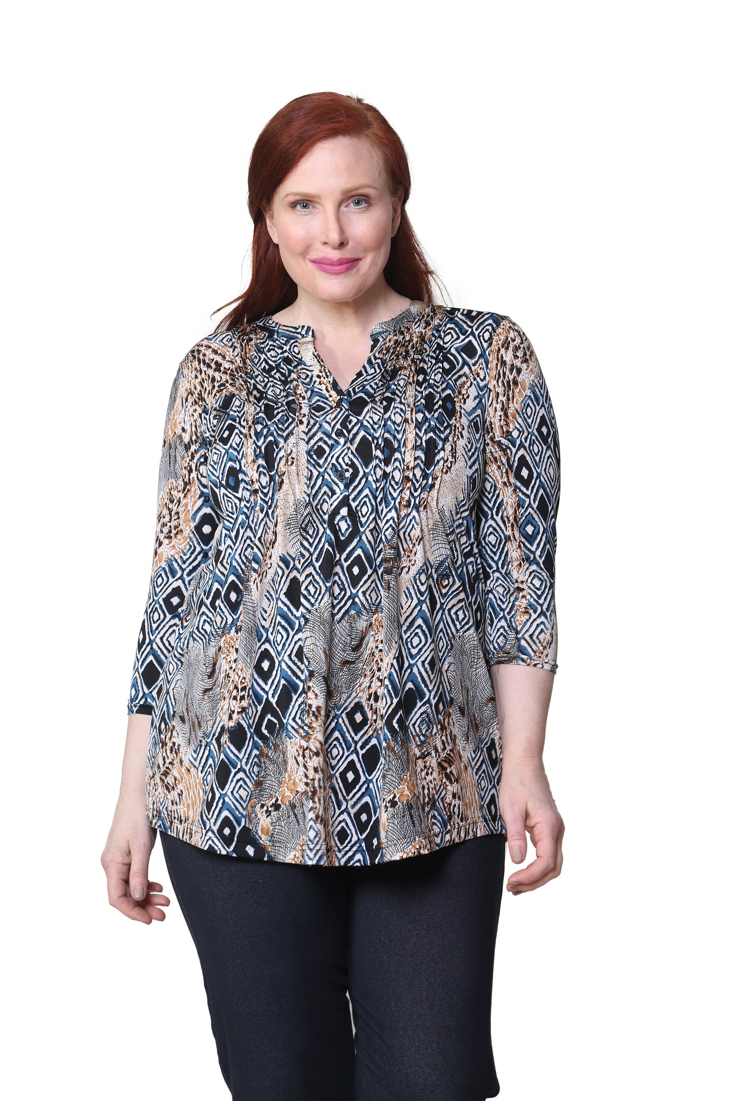 Túnica con estampado batik La Cera Malabar talla grande