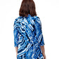 Túnica estampada con frente plisado La Cera talla grande azul Tie-Dye