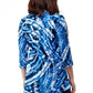 La Cera Pleat Front Printed Tunic Tie-Dye Blue - La Cera