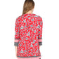 La Cera Pleat Front Printed Tunic With Border Print - La Cera