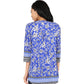 La Cera Pleat Front Printed Tunic With Border Print - La Cera