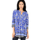 La Cera Pleat Front Printed Tunic With Border Print - La Cera