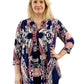 Plus Size La Cera Key West Deco Print Tunic - La Cera