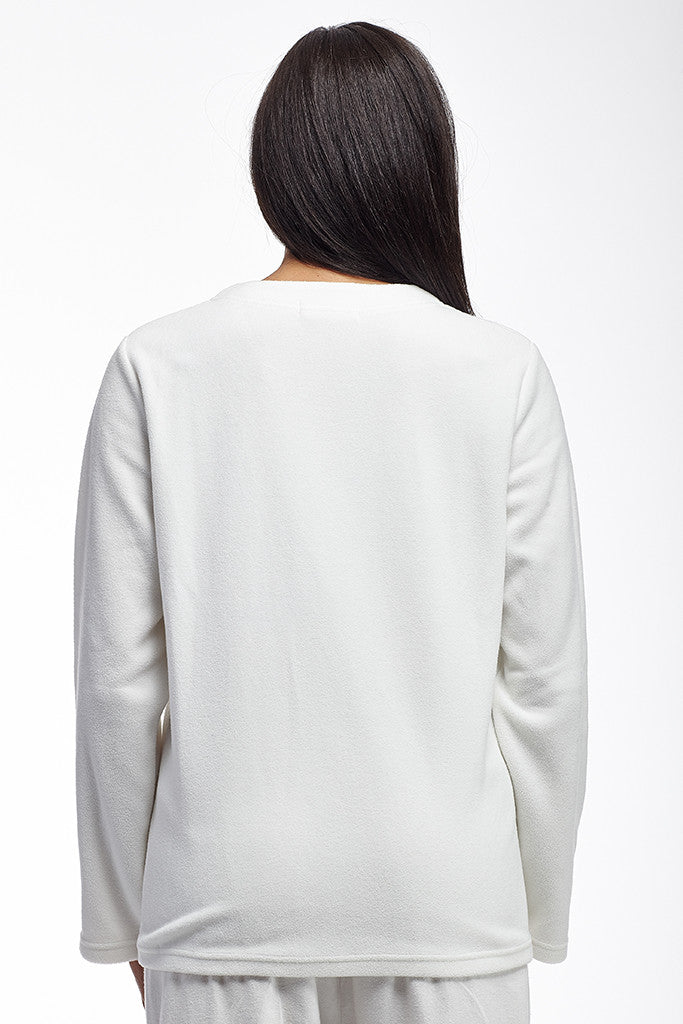 La Cera Embroidered Fleece Jacket - La Cera - 2