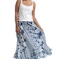La Cera 100% Cotton Voile Mixed Printed Maxi Skirt - La Cera