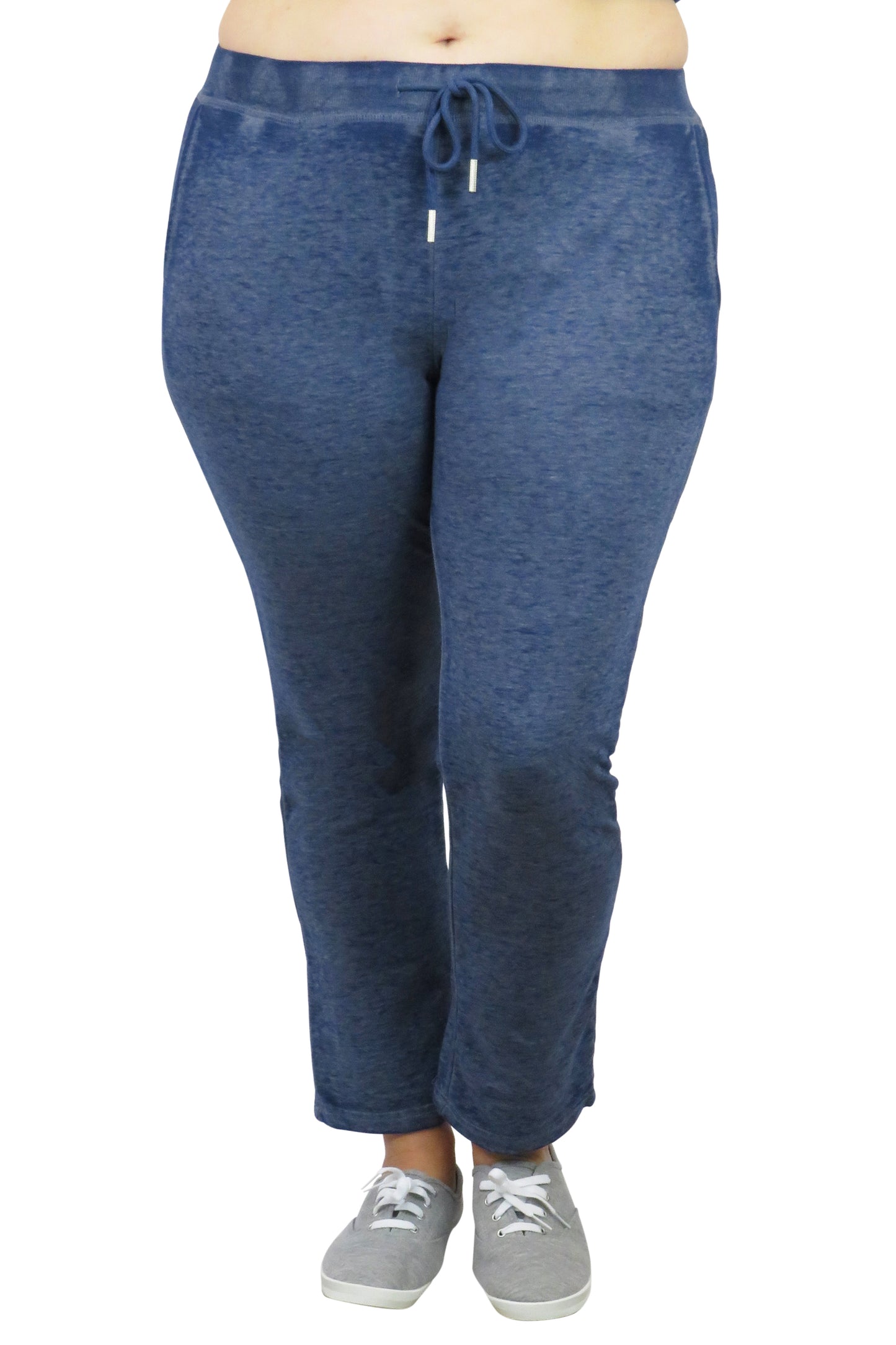 Pantalones de felpa francesa jaspeados de talla grande