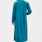 La Cera Zip Front Embroidered Yoke Robe - La Cera - 3