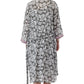Rayon Sage Floral Robe - La Cera