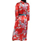 Bata reversible de satén floral