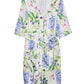 Plus Size Long Floral Lilac Satin Robe - La Cera
