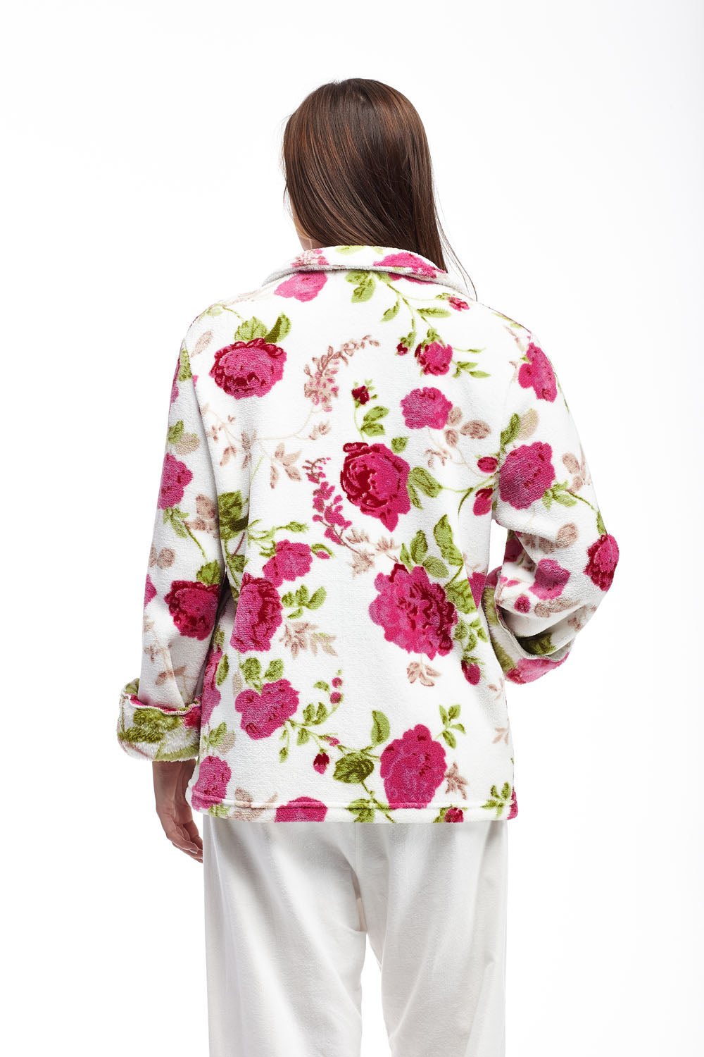 Chaqueta de cama de talla grande de forro polar floral