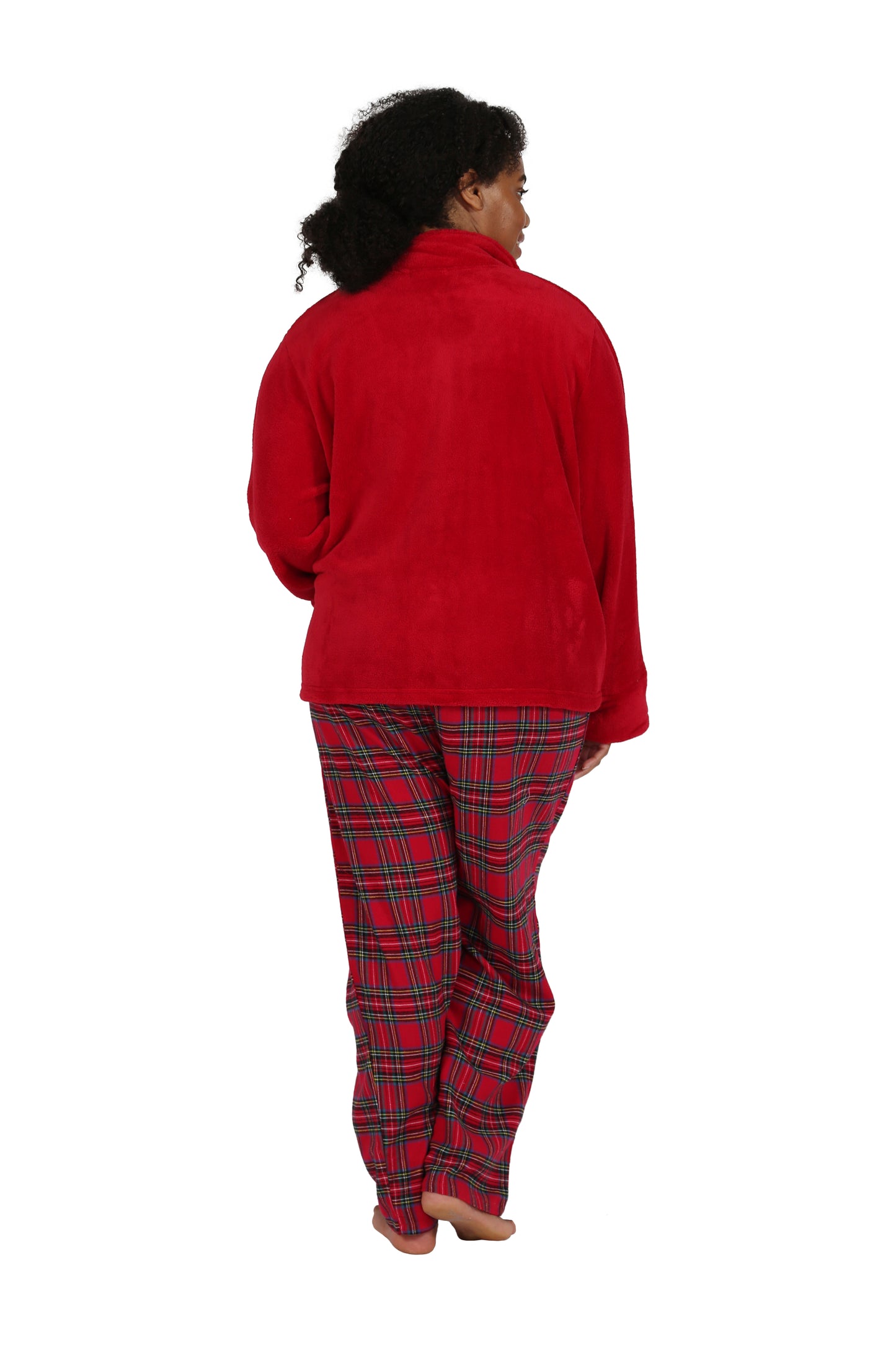 La Cera Plus Size Plush Bed Jacket - La Cera