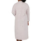 Plus Size Rose Print Minky Zip Front Fleece Robe - La Cera