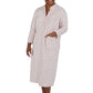 Plus Size Rose Print Minky Zip Front Fleece Robe - La Cera