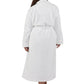 La Cera Textured Full Length Fleece Bath Robe - Plus Size - La Cera