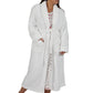 La Cera Textured Full Length Fleece Bath Robe - Plus Size - La Cera