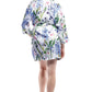 Floral Lilac Satin Robe - La Cera